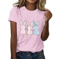 thumbnail image 1 of Womens Easter Tops 2025 Summer Casual Pullover Printed T-Shirt with Round Neck and Short Sleeves, 1 of 4