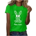 thumbnail image 1 of Womens Easter Tops 2025 Summer Casual Pullover Printed T-Shirt with Round Neck and Short Sleeves, 1 of 4