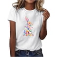 thumbnail image 1 of Womens Easter Tops 2025 Summer Comfortable Short Sleeve T-Shirt with Round Neck and Easter Graphic, 1 of 5