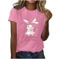 thumbnail image 1 of Womens Easter Tops 2025 Summer Fashionable Short-Sleeved T-Shirt with Round Neck and Graphic Print, 1 of 4