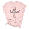 thumbnail image 1 of Womens Easter Tshirt Christian Cross He Is Risen Short Sleeve T-shirt-Light Pink-5xl, 1 of 1