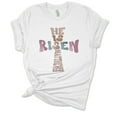 thumbnail image 1 of Womens Easter Tshirt Christian Cross He Is Risen Short Sleeve T-shirt-White-5xl, 1 of 1