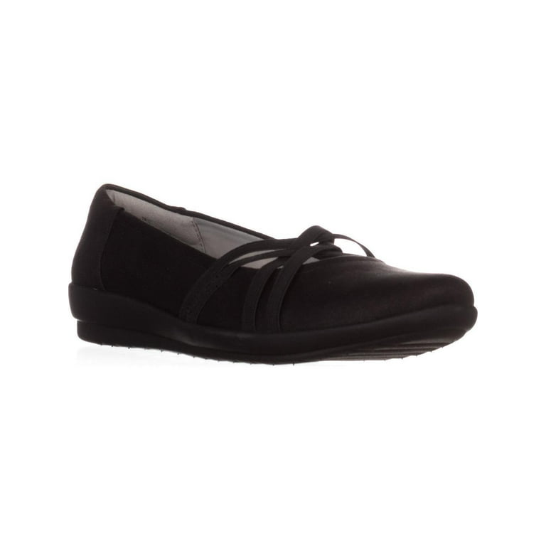 Womens Easy Spirit Aubree Strappy Flats Black 7 US Walmart