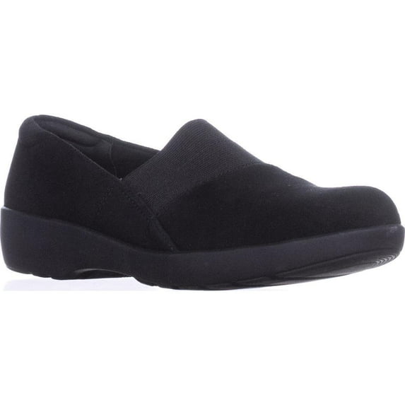 Womens Easy Spirit Karintia Slip-On Flats, Black Suede