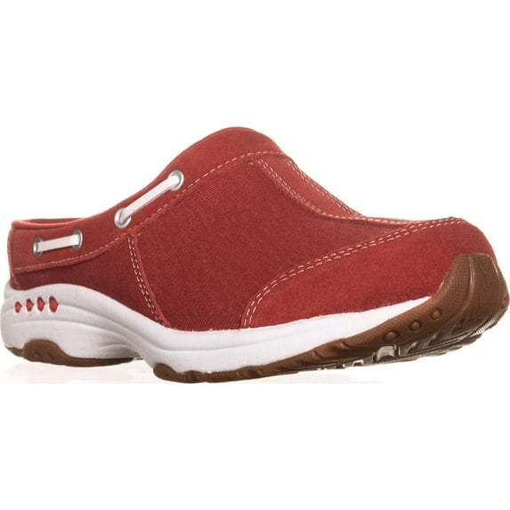 Womens Easy Spirit Travelport Comfort Slip On Flat Mules, Medium Red