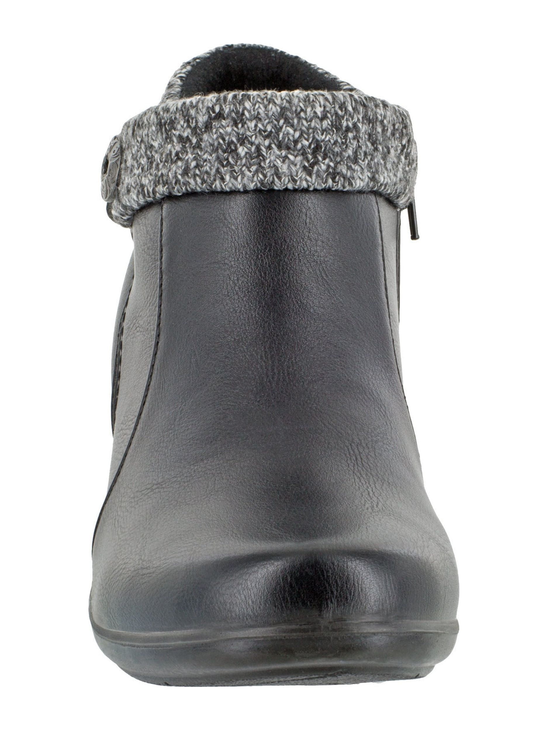 Womens Easy Street Dawna Ankle Booties Black Knit Walmart