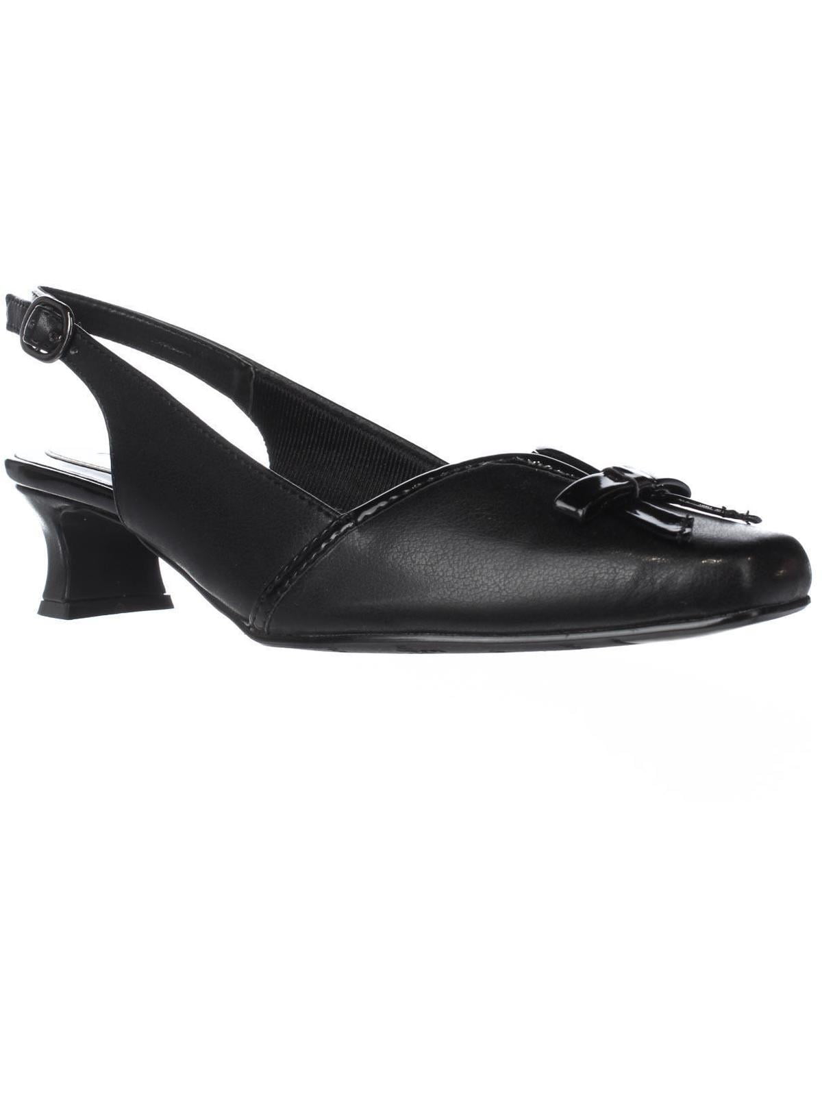 Womens Easy Street Incredible Slingback Kitten Heel Pumps Black Walmart