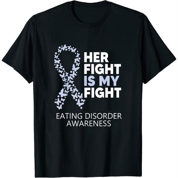 Womens Eating Disorder Awareness Her Fight is my Fight Warrior T-Shirt Black X-Large