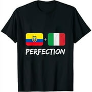 Womens Ecuadorian Plus Italian Perfection Mix Flag Heritage Gift T-Shirt Black Small