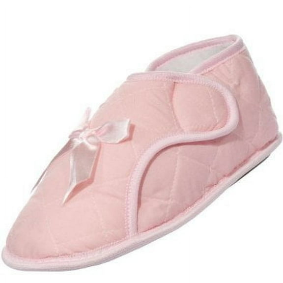 Womens Edema Slipper for Swollen or Bandaged Feet - Light Pink (M 7-8)