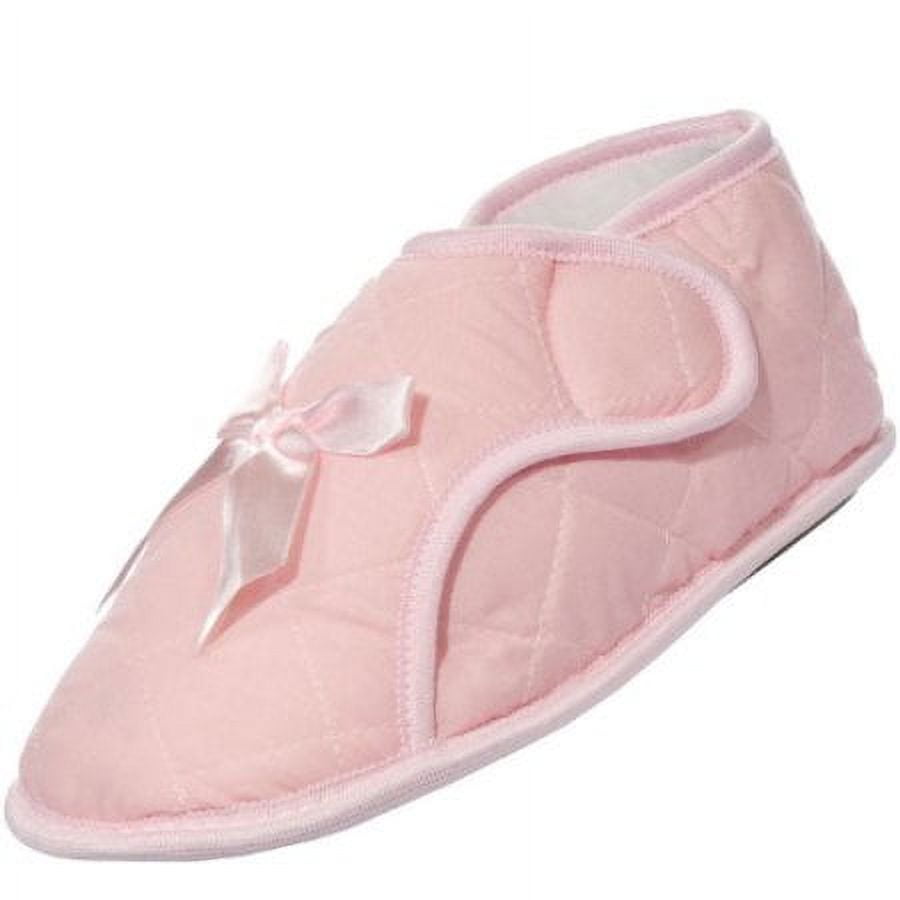 Womens Edema Slipper for Swollen or Bandaged Feet Light Pink (M 78