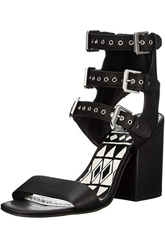 Womens Edin Buckle Open Toe Heels