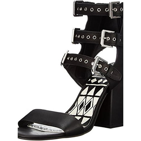 Womens Edin Buckle Open Toe Heels