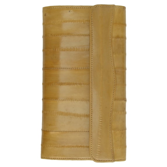Womens Eel Skin Leather Deluxe Checkbook Wallet E 2575