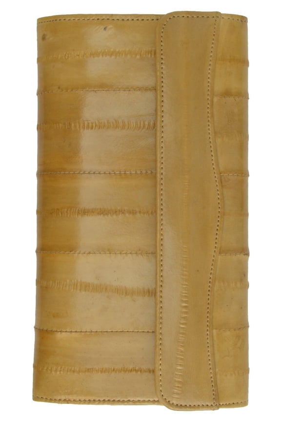 Womens Eel Skin Leather Deluxe Checkbook Wallet E 2575