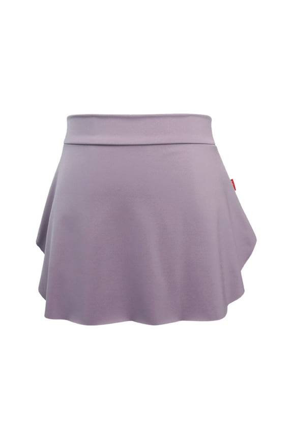 Womens Elastic Ballet Dance Skirt - Pull On Side Split Mini Skirt - Suitable for Skating Gymnastics Performance Daily Wear