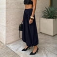 thumbnail image 1 of Womens Elastic High Waist Wide Leg Barrel Pants Flowy Baggy Balloon Trousers Summer Beach Pants Vacation Outfits, 1 of 9