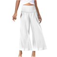 thumbnail image 1 of Womens Elastic High Waisted Palazzo Pants Casual Wide Leg Long Lounge Pants Spring Flowy Trousers with Pockets Ladies Comfy Plus Size Trendy Outfits Lightweight Cute Fashion Dressy Clothes, 1 of 6