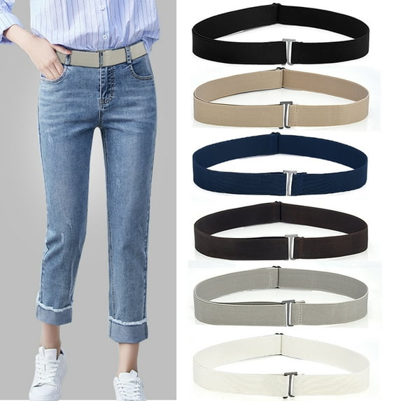 Womens Elastic Stretch Waist Belt with Minimal Buckle Invisible Under Clothing