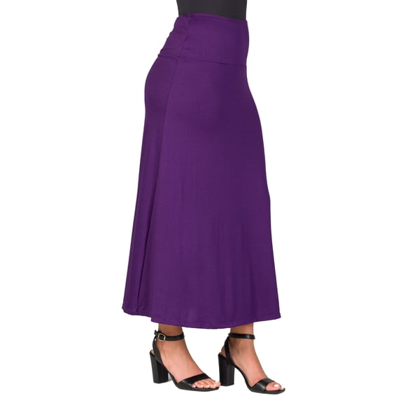Womens Elastic Waist Maxi Skirt