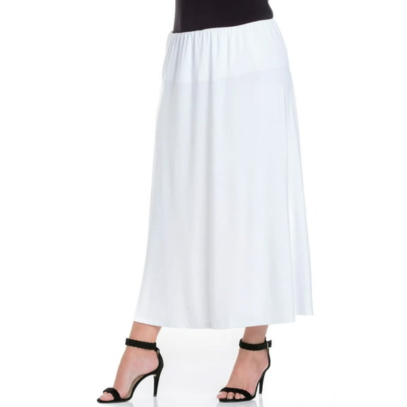 Womens Elastic Waist Maxi Skirt