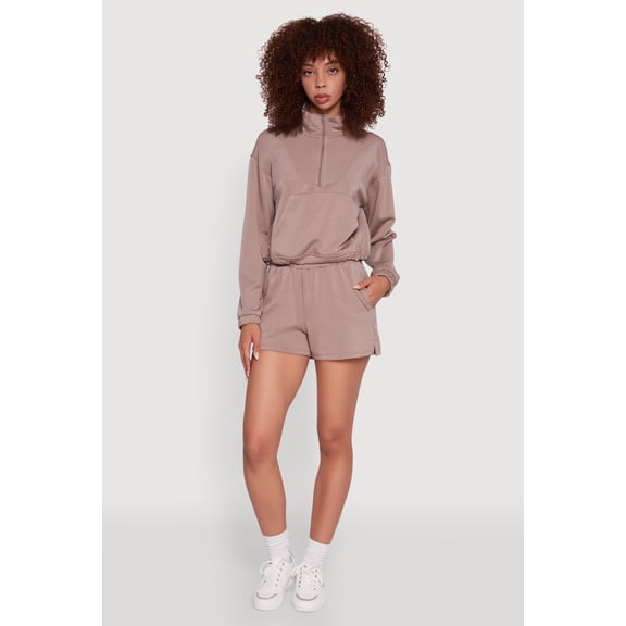 Womens Elastic Waist Side Slit Sweatshorts