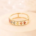 thumbnail image 1 of Womens Electroplated Copper Ring With Rainbow Design And Gold Tone Fashion Jewelry Gift For Her Everyday Style, 1 of 5
