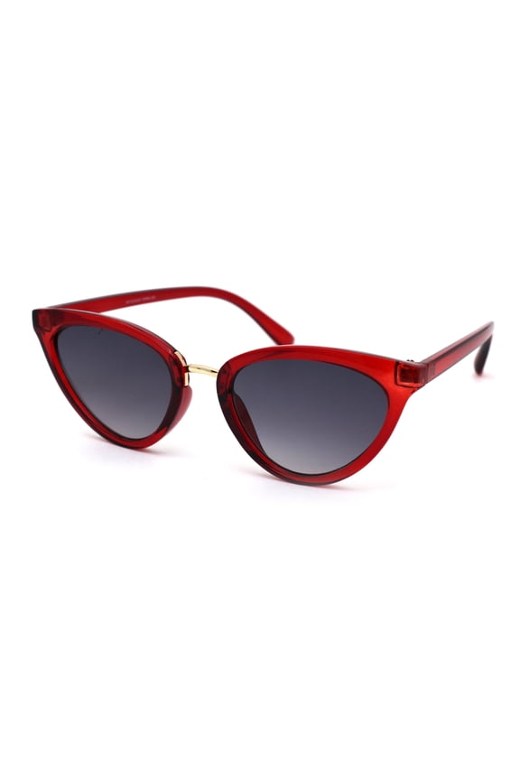 Womens Elegant 20s Gothic Cat Eye Mod Sunglasses Red Smoke