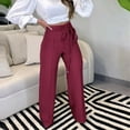 thumbnail image 1 of Womens Elegant Casual Daily Straight Leg Casual Pants Suit Pants Solid Color Pockets Trousers Womens Pants Casual Trouser Paper Bag Pants Elastic Casual Pants for Women Loose Fit Womens Casual Dress, 1 of 6