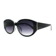 thumbnail image 1 of Womens Elegant Chic Oversize Oval Designer Fashion Plastic Sunglasses Black Slate Smoke, 1 of 4