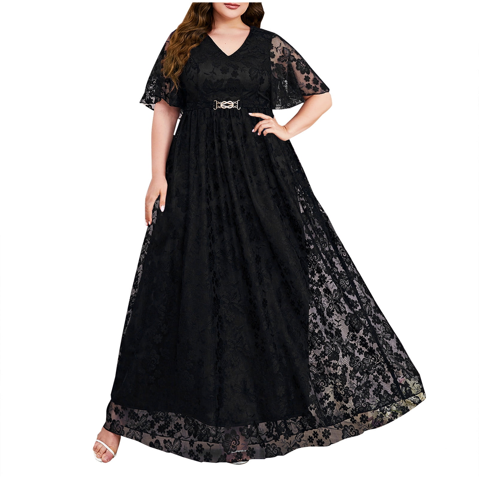 High Waisted Formal Dress Lace Empire Waist Mother Of The Bride Formal  Dresses Elegant