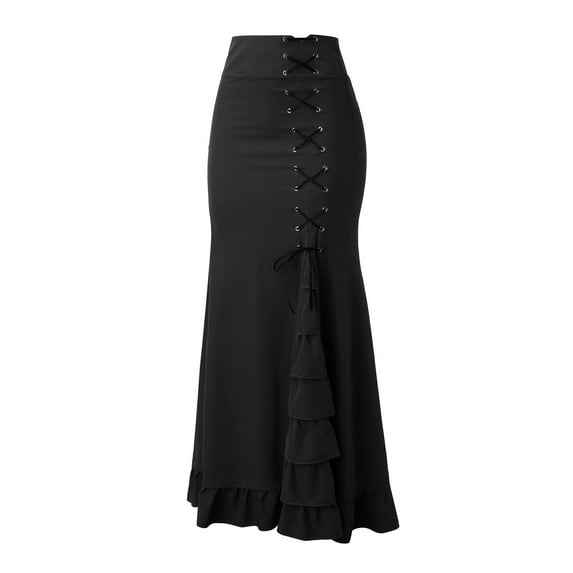 Womens Elegant Festival Solid Color A Skirt Vintage Waist Pleated Zipper Skirt Skirt Plaid Split Skirts for Women Women's Skirt Suits for Work Skirt Leather Midi Skirt Sparkly Skirt for Women Half