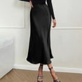 thumbnail image 1 of Womens Elegant High Waist Skirt Solid Satin Dress Elegant Elastic Waist Skirt plus Size Denim Skirt Ruffle Skirt Skirted Leggings for Women Elastic Bed Skirt Mini Jean Skirt Women Skirts Long Girls, 1 of 4
