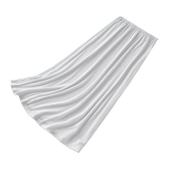 Womens Elegant Invisible Underskirt Petticoat Half Slip Elastic Waist Solid Color Basic Long Skirt for Under Dress