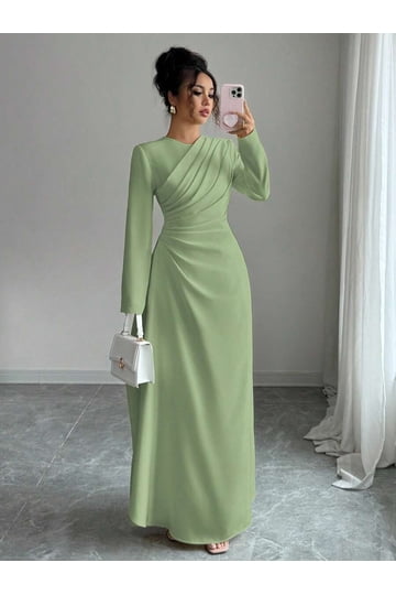 indian dress for pregnant ladies Pregnancy wear Tea Length Wedding Dress with Sleeves