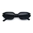 thumbnail image 1 of Womens Elegant Mod Geometric Oval Rectangle Plastic Fashion Sunglasses All Black, 1 of 8