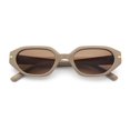 thumbnail image 1 of Womens Elegant Mod Geometric Oval Rectangle Plastic Fashion Sunglasses Beige - Brown, 1 of 8