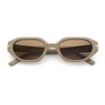 thumbnail image 1 of Womens Elegant Mod Geometric Oval Rectangle Plastic Fashion Sunglasses Beige - Brown, 1 of 8