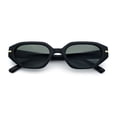 thumbnail image 1 of Womens Elegant Mod Geometric Oval Rectangle Plastic Fashion Sunglasses Matte Black - Green, 1 of 8