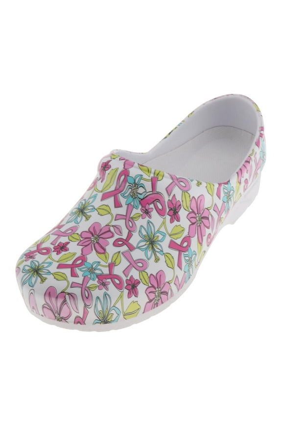 Womens Elegant Print Work Nurse Kitchen Clog Shoes Slip on Sandals Summer Beach - 39