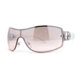 thumbnail image 1 of Womens Elegant Rimless Shield Wrap Luxury Designer Sunglasses Silver White - Pink Clear, 1 of 4