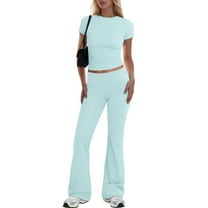 Womens Elegant Solid Color Sport Shirt Tops Wide Leg Pants Trousers Suit Drum Suit Womens Snowmobile Pants Juniors Pant Suit Minimal Jumpsuit Dressy Pantsuits for Women Insulated Bib Overalls for