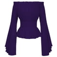 thumbnail image 1 of Womens Elegant Top Long Sleeve Boho Blouse Top Plus Size Shirt Gothic Ruffle Skirt Shirt Top 2 T Women's Long Sleeve Tee Shirts Long Sleeve Compression Shirt Women Compression Shirts for Women Long, 1 of 2