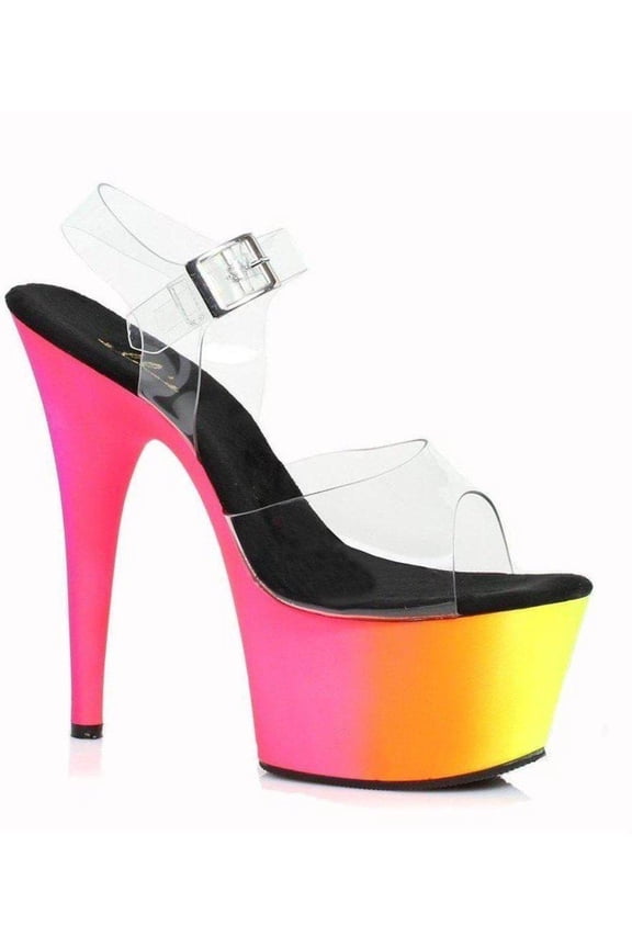 Womens Ellie Shoes E-709-Rainbow 7 Inch With Rainbow Design. 6 / Clear