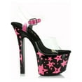 thumbnail image 1 of Womens Ellie Shoes E-711-Starla 7" Heel With Blacklight Reflective Stars. Fuchsia / 10, 1 of 2