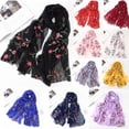 thumbnail image 1 of Womens Embroidered Chiffon Scarf Hijab Style Head Wrap and Shawl Accessory, 1 of 3