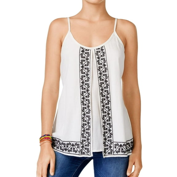 Womens Embroidered Flyaway Tank Top clouddancer XXS
