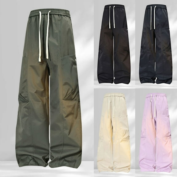 Womens Embroidery Floral Knitting Pants Casual Loose High Waisted Straight Wide Leg Trousers Floral Stitching Bottom Loungewear Fall Clothes - Coffee,XL