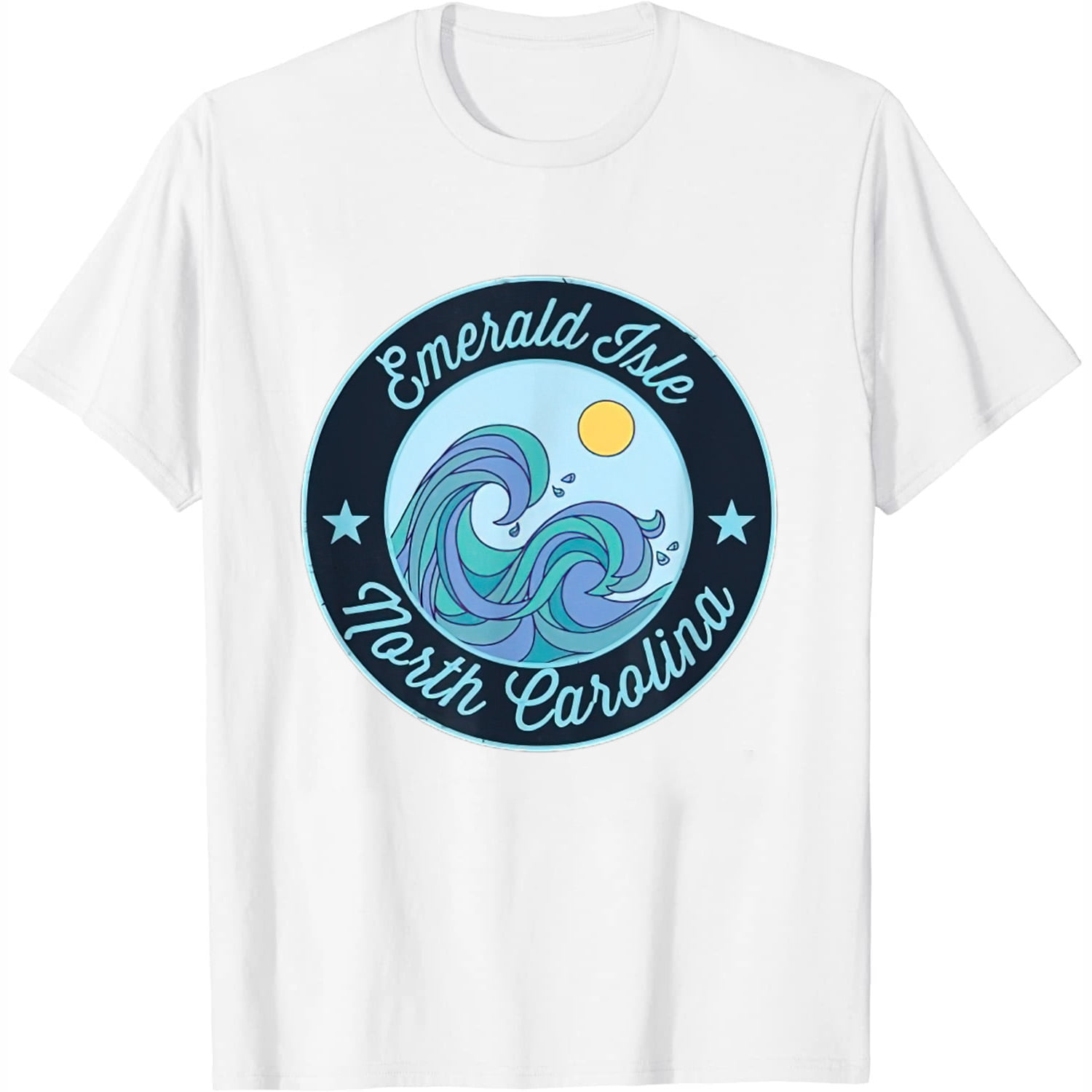 Womens Emerald Isle Nc North Carolina Souvenir Nautical Surfer Grap T