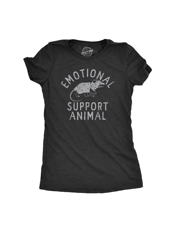 Womens Emotional Support Animal T Shirt Funny Mean Possum Joke Tee for Ladies Womens Graphic Tees
